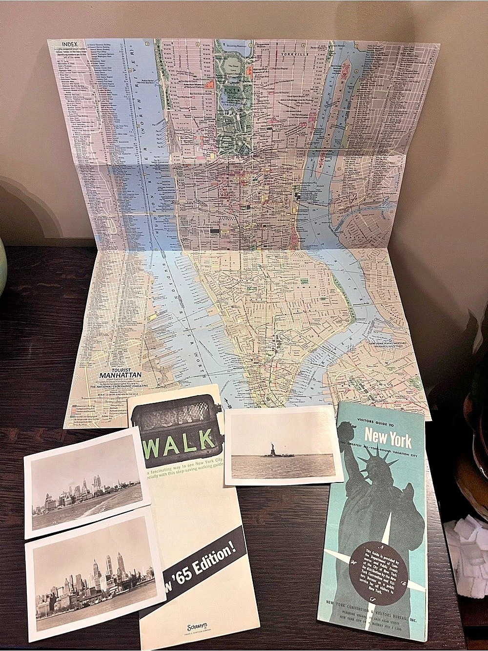 Vintage 1950s & 1960s New York City Tourist Collection Rare Map & Photo Set